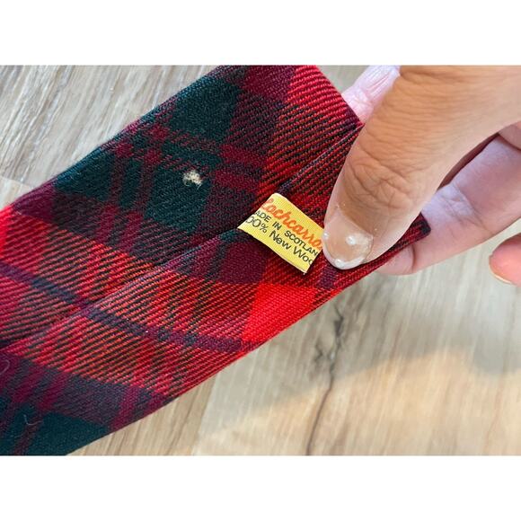 VTG Lochcarron Scotland Tie "Thomson Tartan" Red Plaid 100% Wool Plaid Holiday - Picture 4 of 7